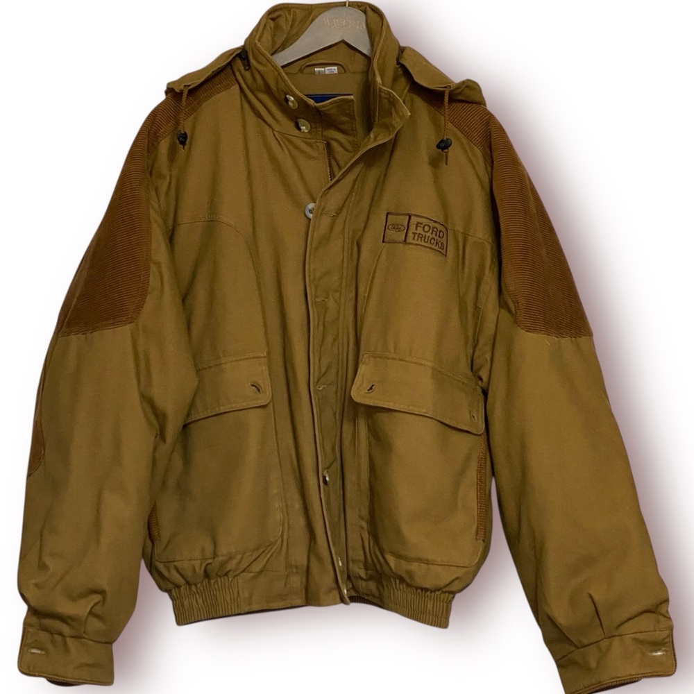 Men’s Large FORD Trucks Heavy Insulated Cotton Duck Bomber Jacket Workwear